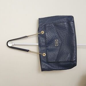 Kate Spade a La Vita Ostrich Halsey Shouder Bag French Navy